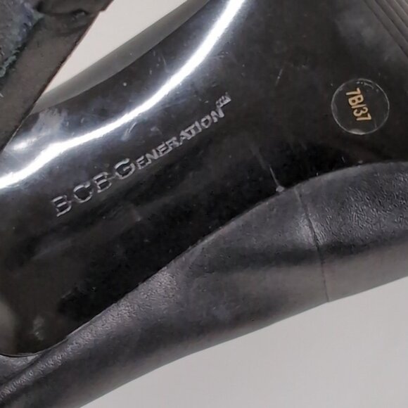 BCBGeneration Flash Leather Stiletto Pumps Pointed Toe Black High Heels Size 7 - Picture 13 of 14